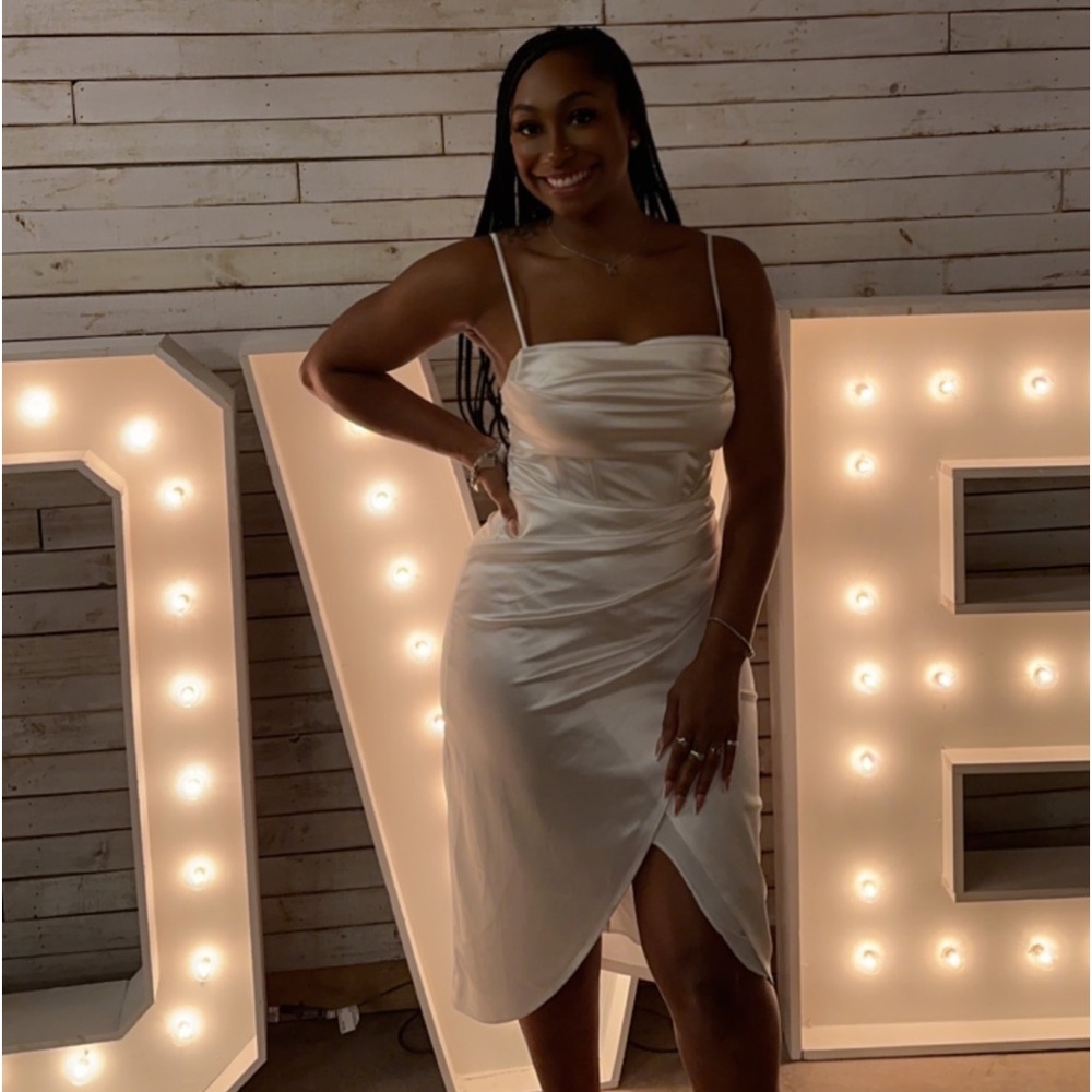 Margaret Formal Satin Wrap Midi Dress